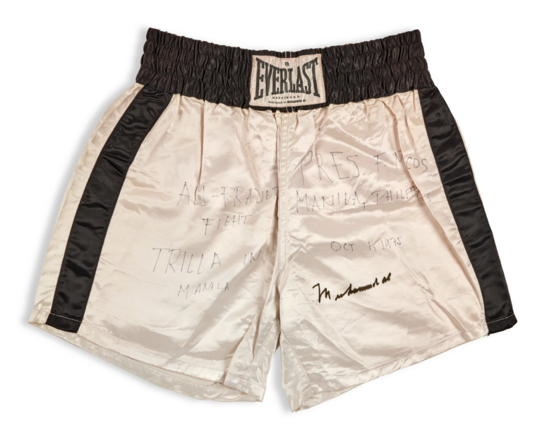 Muhammad Ali’s Trunks from ‘Thrilla in Manila’ to Sell for Millions at Auction